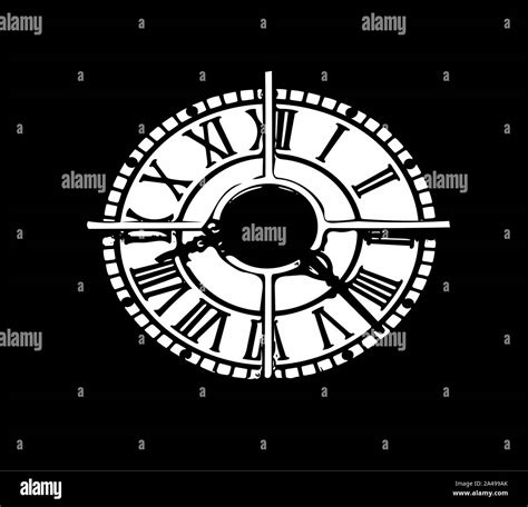 Artfully And Ornate Image Of A Clock In Black And White Color Optics