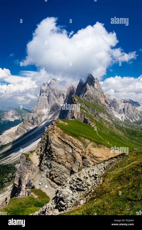 Gruppo Delle Odle View From Seceda Puez Odle Massif In Dolomites