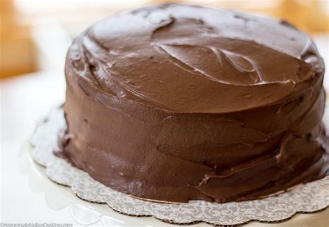 layer chocolate cake  chocolate buttercream frosting homemade italian cooking