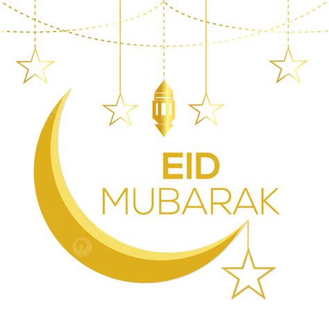 Eid Mubarak Moon Vector Hd Images Golden Moon Eid Mubarak Free Png And