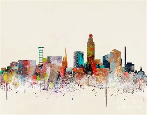 Lincoln Skyline Painting By Bri Buckley Pixels