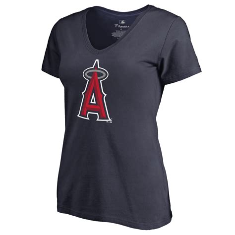Los Angeles Angels Womens Secondary Color Primary Logo T Shirt Navy