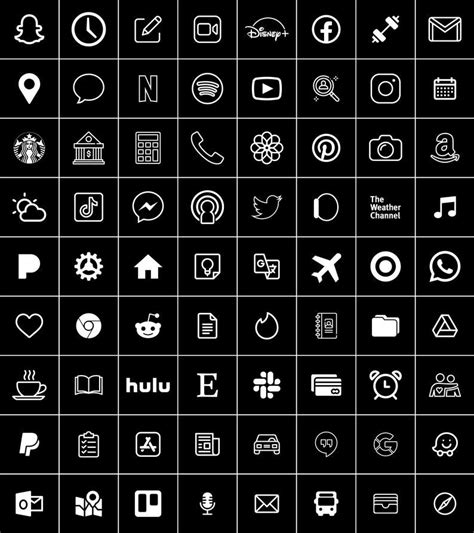 Black And White 300 Aesthetic Custom App Icons Pack Iphone Etsy App