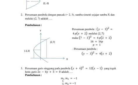 Contoh Soal Dan Pembahasan Parabola Matematikasik Otosection