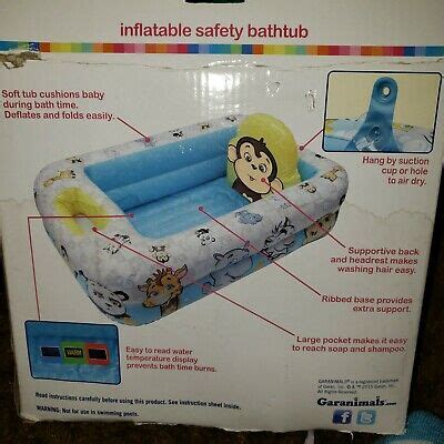The front of the tub includes two pockets to store and quickly access all bathing necessities. Garanimals Inflatable Safety Bathtub Baby Bath Collection ...
