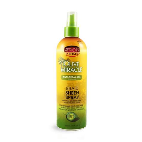 African Pride Olive Miracle Braid Sheen Spray 12 Oz
