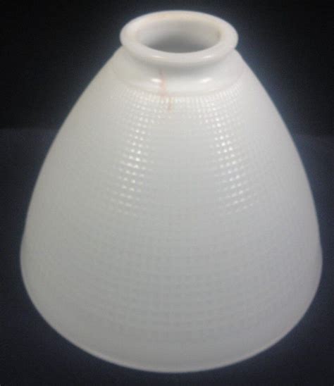 Vintage White Milk Glass Oil Lamp Diffuser Waffle Torchiere Shade