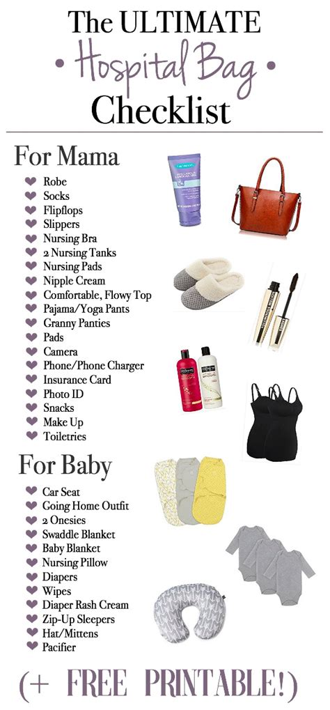 Plus who wants to bring home dirty, bloody towels in. The Ultimate Hospital Bag Checklist - Mama Bear Bliss