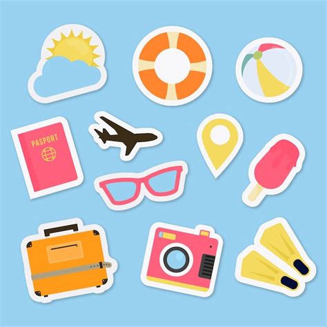 Free Vector Flat Travel Stickers Collection