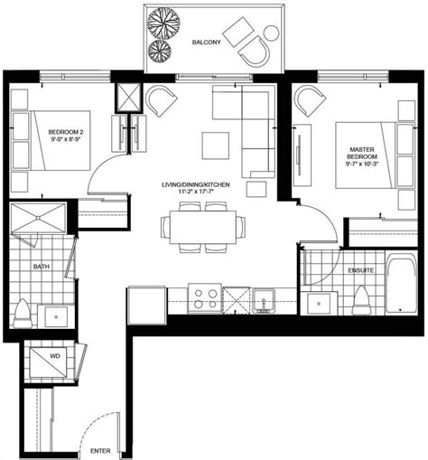 Mississauga Square Condos By Plaza 2d Floorplan 2 Bed And 2 Bath