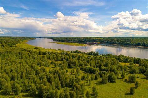 Aerial View Of The Volga River Stock Image Image Of Height Volga