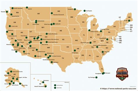 National Parks Map Usa National Parks Usa