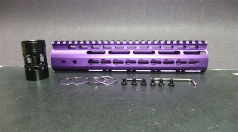 10 Inch AR15 AR 15 AR Ultra Light Slim Anodized PURPLE KEYMOD Free