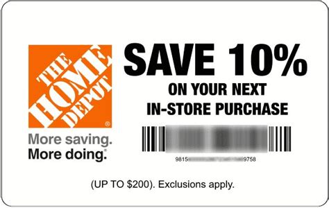 Extra 20% + 60% off. 10% Off Home Depot 10 OFF Coupon, Discount Code, Promo ...