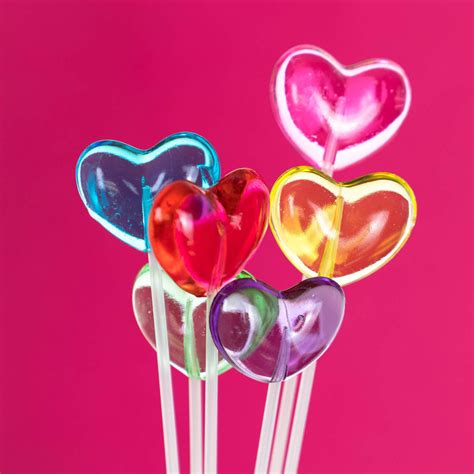 Heart Lollipops Long Stem Twinkle Pops For Valentines Day Candy