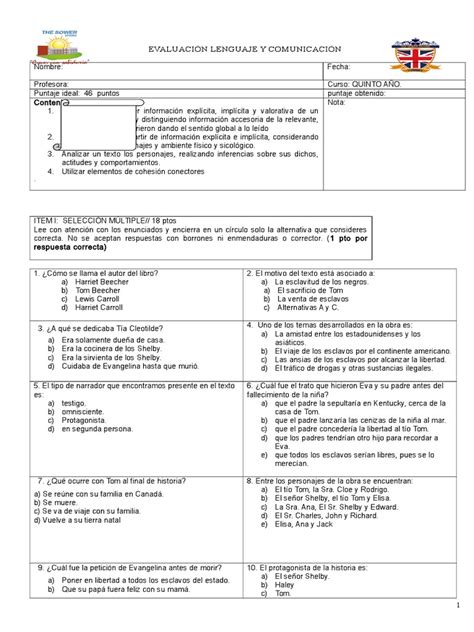 Check spelling or type a new query. Control de lectura Cabaña del tio tom | Esclavitud | Política