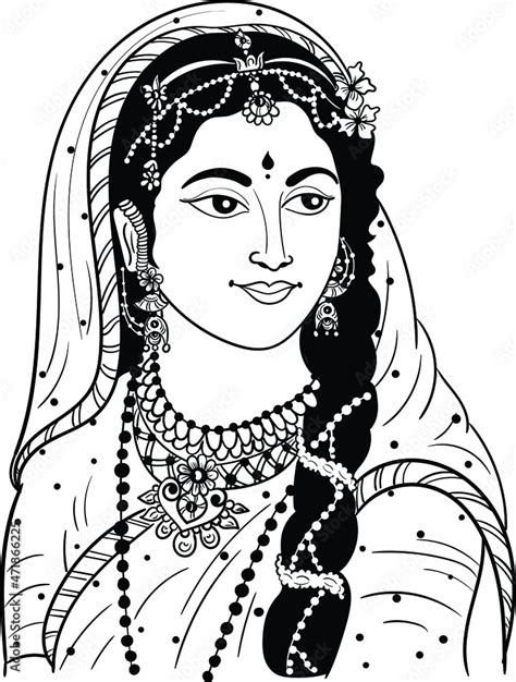 Indian Wedding Clip Art Beautiful Bride Adornment Indian Traditional