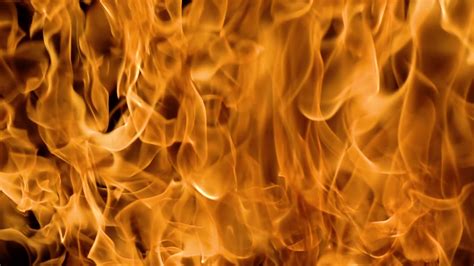 Flames Of Fire On Black Background In Slow Stock Footage Sbv 314128684
