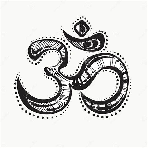 Hand Drawn Ohm Symbol Indian Diwali Spiritual Sign Om High Detailed