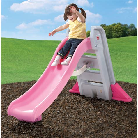 Step2 Naturally Playful Big Folding Pink Outdoor Slide For Toddlers