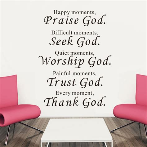 Happy Moments Praise God Inspiration Wall Saying Decals Quotes Stickers