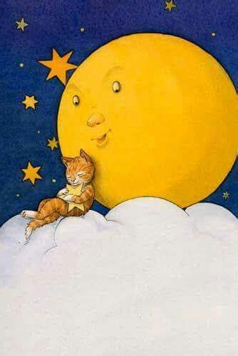 Pin by CorinneL* * on Petits Chats illustrés | Moon illustration, Moon