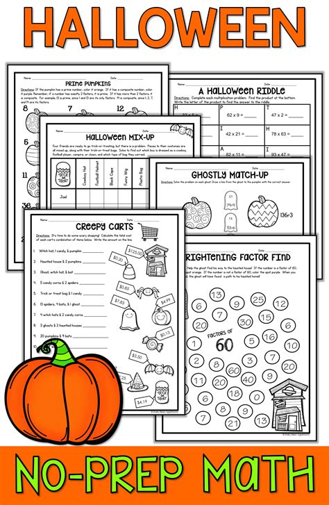 Halloween Math Worksheets And Activities Multiplication Color By Number