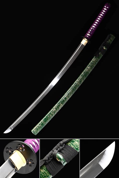 Green Katana Handmade Japanese Samurai Sword 1065 Carbon Steel With
