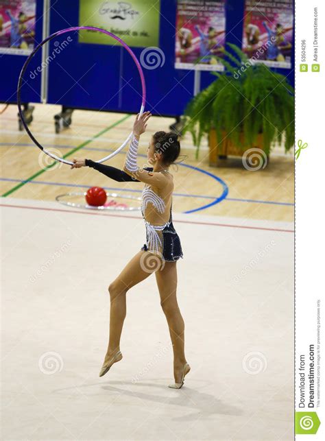 Athlete Performing Her Hoop Routine Editorial Photo Image Of Championship Fitness 53504296