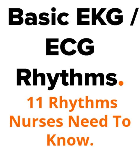 Basic Ekg Ecg Rhythms 11 Rhythms Nurses Need To Know Nursing