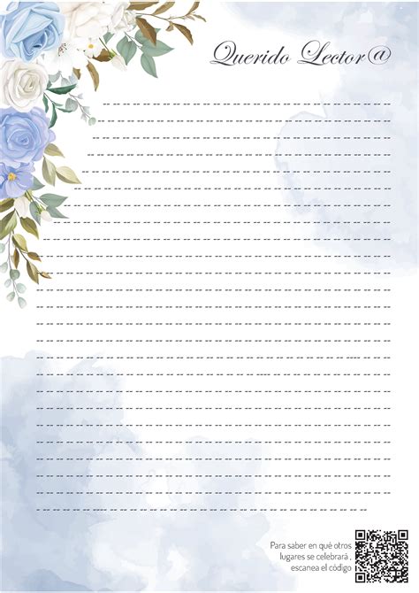 A Blue And White Flowered Paper With The Words Queridda Loroso On It
