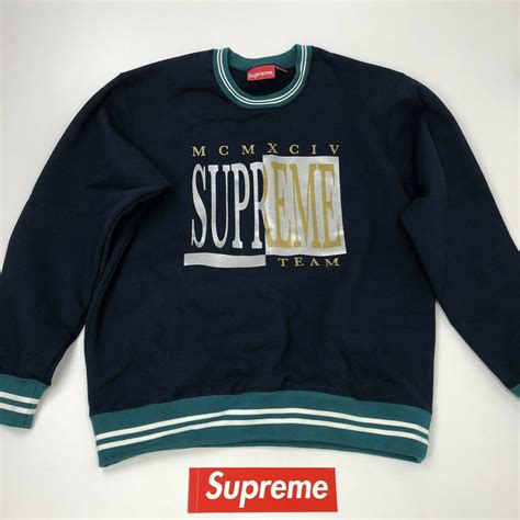 Supreme X Team Crewneck Navy Sweater Jumper From August 2017 Collection