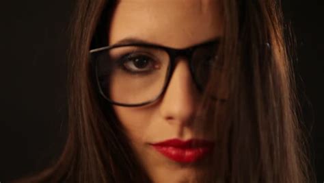 sexy brunette black lingerie jacket glasses stock footage video 100 royalty free 8204578