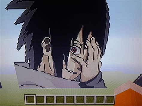 Minecraft Pixel Art Sasuke Uchiha By Kingbamus On Deviantart