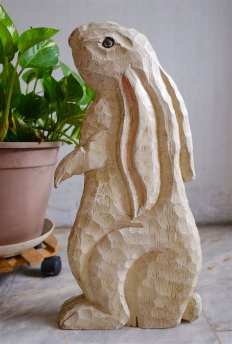 Hand Carved Wood Rabbit Furniture And Home Living Home Decor Other