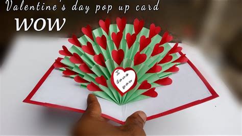 Hand Made T For Valentines Day Valentines Day Pop Up Card
