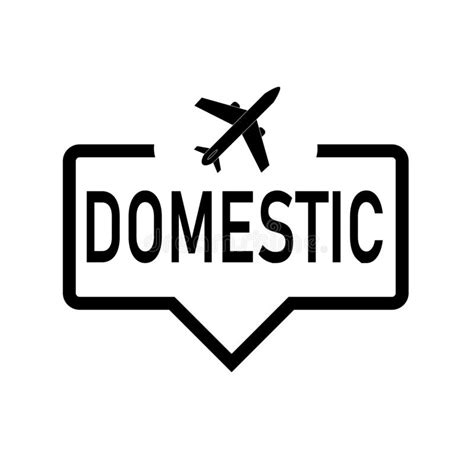 Domestic Flight Speech Bubble With Icon Isolated Flat Design On White