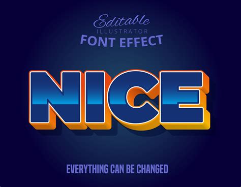 Nice Text Glossy Editable Font Effect 700991 Vector Art At Vecteezy