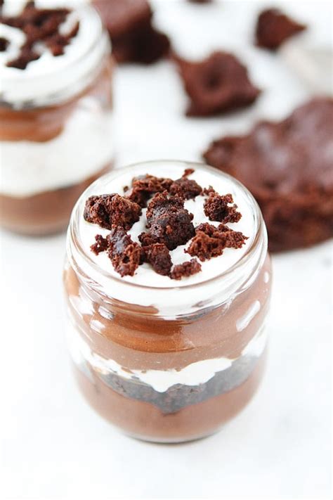Triple chocolate mousse brownies for chocolate lovers! Chocolate Mousse Brownie Trifles | Trifle Recipe | Two ...