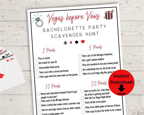 vegas before vows bachelorette party scavenger hunt game etsy in 2022 bachelorette party
