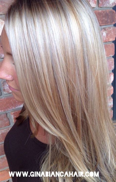 Platinum With Strawberry Low Lights Hair Coloring In 2019 Long Hair Styles Platinum Blonde
