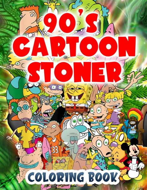 Buy 90s Cartoon Stoner Coloring Book For Adults Trippy Coloring Book