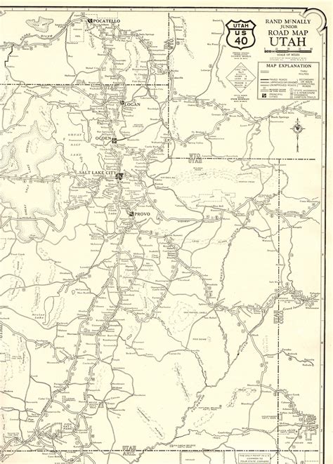 1927 Rare Antique Utah State Map Vintage Map Of Utah Road Map Wall Art