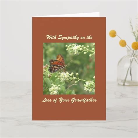 With Sympathy Loss Of Grandfather Butterfly Card Zazzle Butterfly
