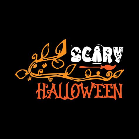 Scary Halloween typography lettering for t shirt 11795629 Vector Art at
