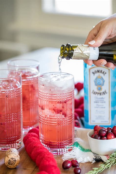 Sparkling Cranberry Gin Holiday Cocktails • Freutcake