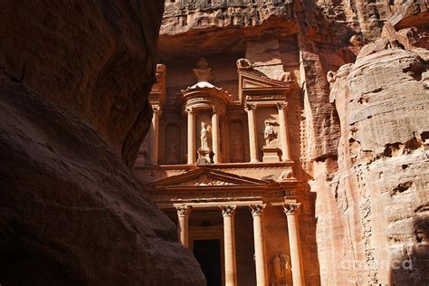The Treasury Seen From From The Siq Petra Jordan Photograph By Robert