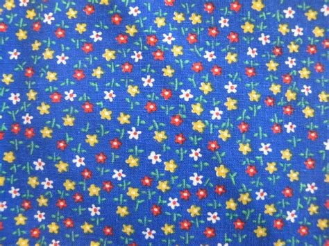 Vintage Blue Calico Fabric Floral Fabric Cotton Fabric