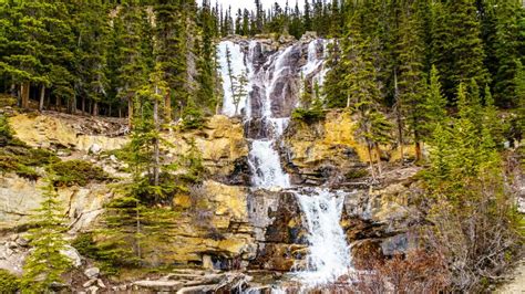 Tangle Falls In Jasper National Park Alberta Canada Stock Photo