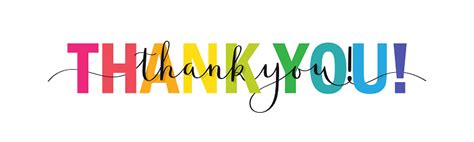 Thank You Colorful Brush Calligraphy Banner Stock Illustration